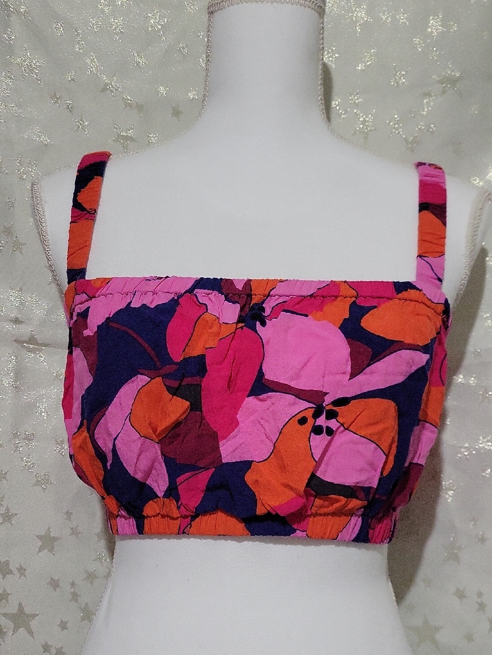 ABEL THE LABEL Women's M Floral Pink Orange Top